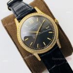 Swiss Replica Patek Philippe Calatrava V2 version Yellow Gold Diamond Watch